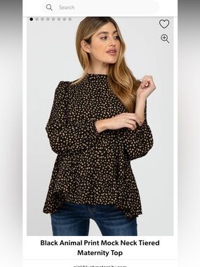 Maternity black patterned flowy top
